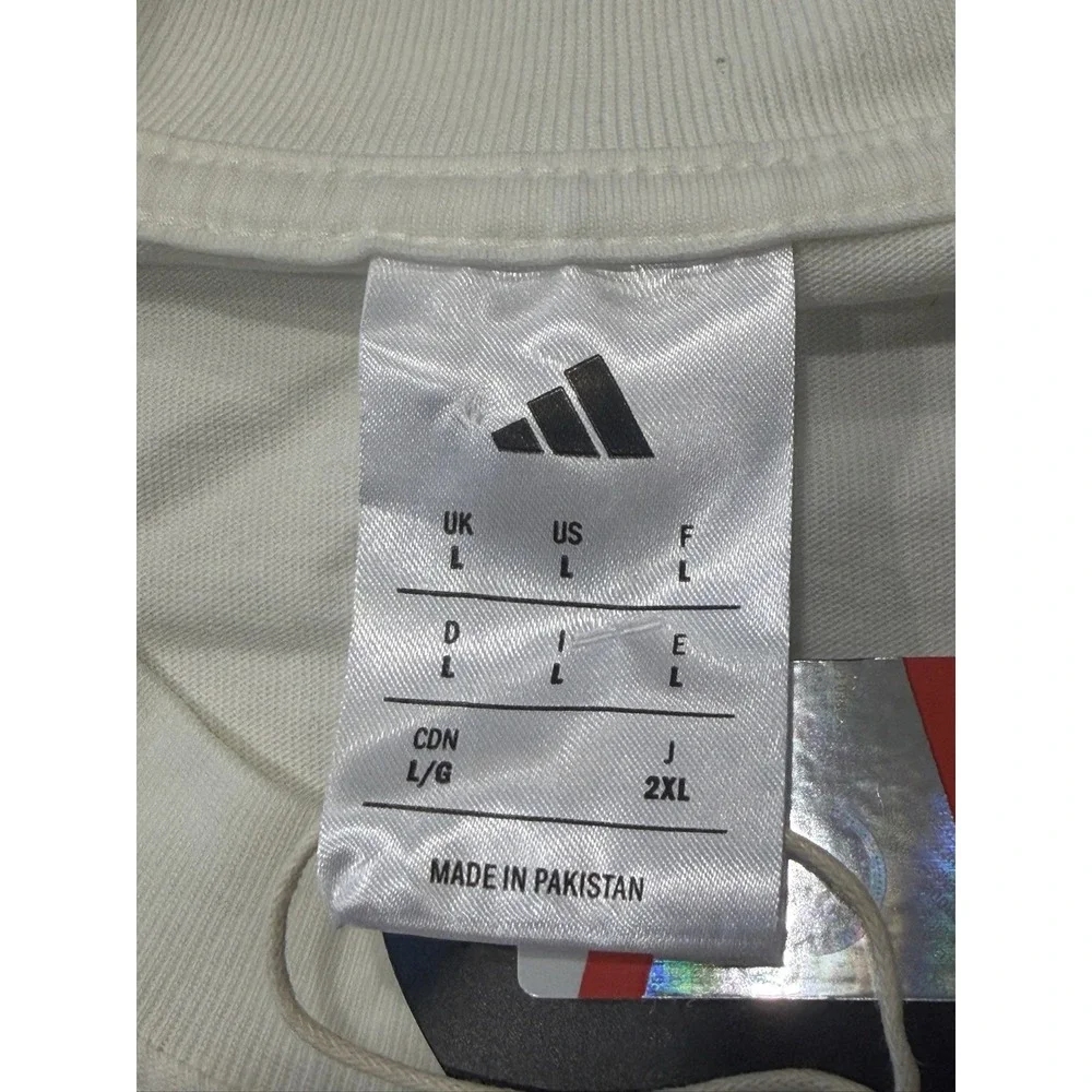 adidas Texas A&M T-shirt KB0742 Mens L Off-White Embroidered Logo NWT
